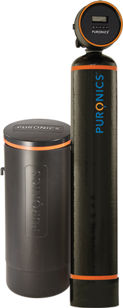 Puronics whole-home water filtration tank illustration